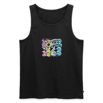 Limited Edition 1963 Graffiti - Men's Premium Organic Tank Top - black - Front - Michal (187cm)