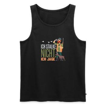 Lustiges Jagdhorn Fernglas Jäger Spruch design - Männer Premium Bio Tank Top - Schwarz - Vorne - Michal (187cm)