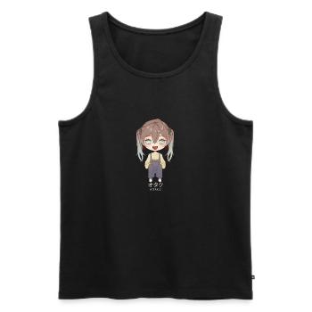 Otaku Anime Girl - Débardeur bio Premium Homme - noir - Devant - AI Model Male 178 light (178cm)