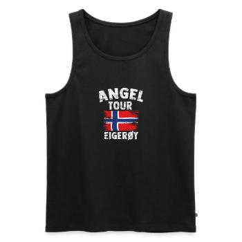 EIGERÖY - Angel Tour 2023 Norwegen Geschenk - Männer Premium Bio Tank Top - Schwarz - Vorne - Michal (187cm)