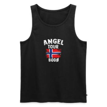 BODÖ - Fishing Tour Norway Gift - Men's Premium Organic Tank Top - black - Front - AI Model Male 178 light (178cm)