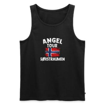 SÖRSTRAUMEN - Angel Tour Norwegen Personalisierbar - Männer Premium Bio Tank Top - Schwarz - Vorne - Michal (187cm)