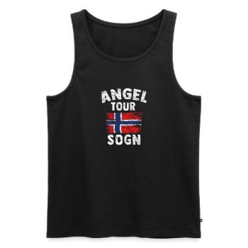 SOGN - Angel Tour Norwegen Personalisierbar - Männer Premium Bio Tank Top - Schwarz - Vorne - Michal (187cm)