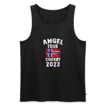 EIGERÖY 2023 - Angel Tour 2023 Norwegen Geschenk - Männer Premium Bio Tank Top - Schwarz - Vorne - Michal (187cm)