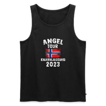 KNARRLAGSUND 2023 Angel Tour Norwegen - Männer Premium Bio Tank Top - Schwarz - Vorne - Michal (187cm)