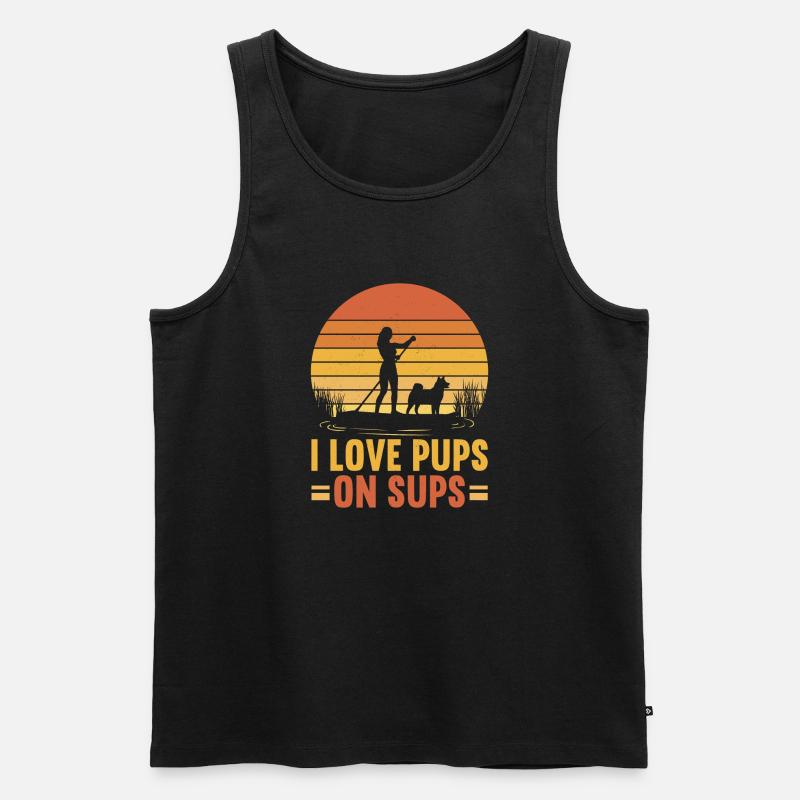SUP Paddle Board Paddleboarding - Männer Premium Bio Tank Top - Schwarz