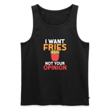 French Fries Lover Fast Food Gifts - Men's Premium Organic Tank Top - black - Front - Michal (187cm)