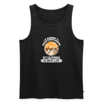 California Is On My List Mountain Hiking Summit - Männer Premium Bio Tank Top - Schwarz - Vorne - Michal (187cm)