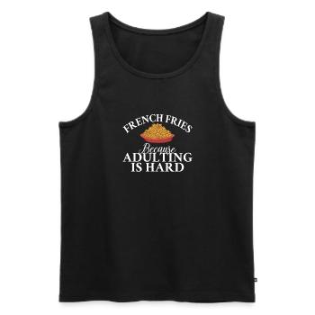 French Fries Lover Fast Food Gifts - Men's Premium Organic Tank Top - black - Front - Michal (187cm)