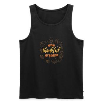 Matching Family One Thankful Grandma Thanksgiving - Men's Premium Organic Tank Top - black - Front - Michal (187cm)