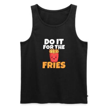 French Fries Lover Fast Food Gifts - Men's Premium Organic Tank Top - black - Front - Michal (187cm)