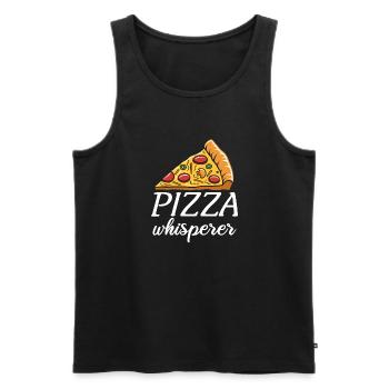 Snack Pizzalove Pizza Lover Gift - Men's Premium Organic Tank Top - black - Front - AI Model Male 178 light (178cm)