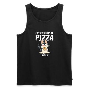 Snack Pizzalove Pizza Lover Gift - Men's Premium Organic Tank Top - black - Front - AI Model Male 178 light (178cm)