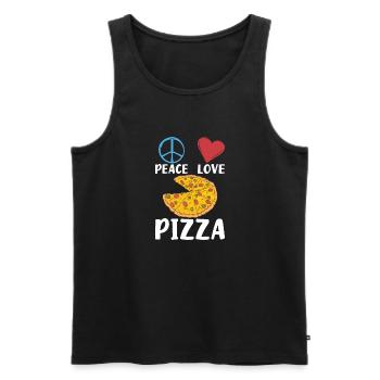 Snack Pizzalove Pizza Lover Gift - Men's Premium Organic Tank Top - black - Front - AI Model Male 178 light (178cm)
