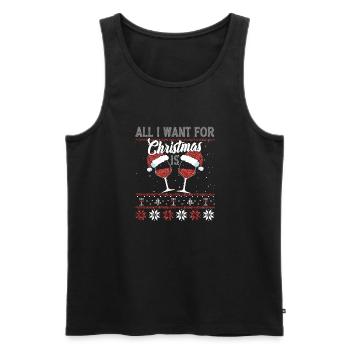 All I need for Christmas is WINE - Men's Premium Organic Tank Top - black - Front - AI Model Male 178 light (178cm)