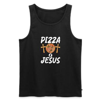 Snack Pizzalove Pizza Lover Cadeau - Débardeur bio Premium Homme - noir - Devant - Michal (187cm)