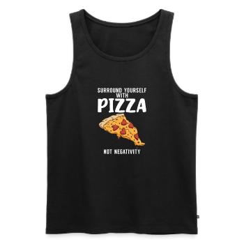 Snack Pizzalove Pizza Lover Gift - Men's Premium Organic Tank Top - black - Front - AI Model Male 178 light (178cm)