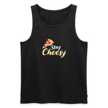 Snack Pizzalove Pizza Lover Gift - Men's Premium Organic Tank Top - black - Front - Michal (187cm)