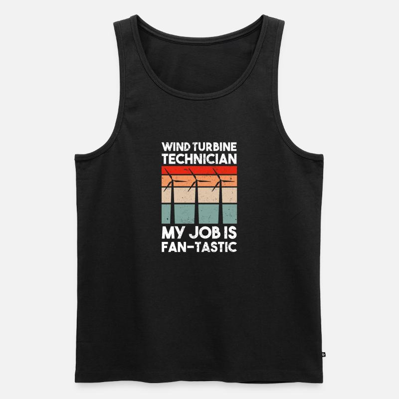 Windturbinentechniker Windpark Windkraft - Männer Premium Bio Tank Top - Schwarz
