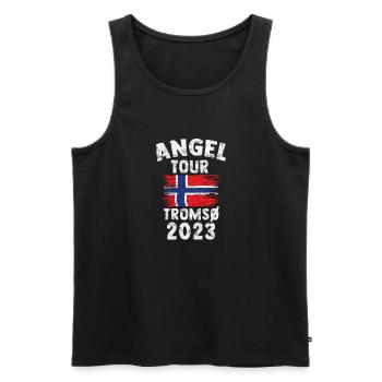TROMSÖ 2023 - Angel Tour Norwegen Personalisierbar - Männer Premium Bio Tank Top - Schwarz - Vorne - AI Model Male 178 light (178cm)