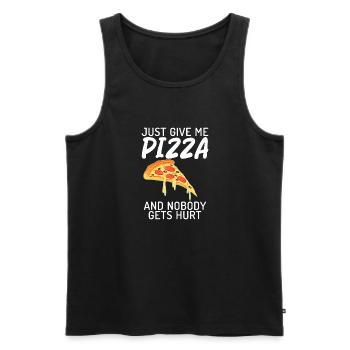 Snack Pizzalove Pizza Lover Gift - Men's Premium Organic Tank Top - black - Front - AI Model Male 178 light (178cm)