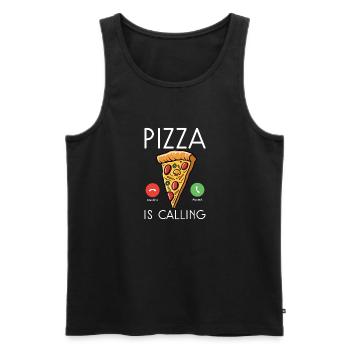 Snack Pizzalove Pizza Lover Geschenk - Männer Premium Bio Tank Top - Schwarz - Vorne - Michal (187cm)