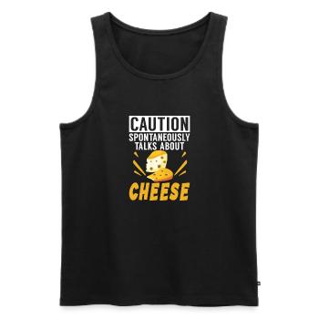 Snack Cheese Lover Cheese Gift - Men's Premium Organic Tank Top - black - Front - Michal (187cm)