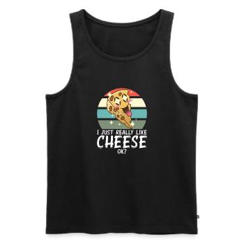 Snack Cheese Lover Cheese Gift - Men's Premium Organic Tank Top - black - Front - Michal (187cm)