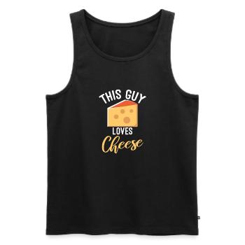 Snack Cheese Lover Cheese Gift - Men's Premium Organic Tank Top - black - Front - Michal (187cm)