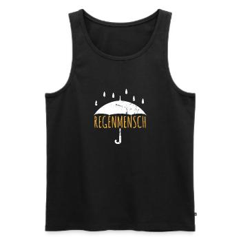 Regenmensch Natur Wald Regen Herbst Laub Outdoor - Männer Premium Bio Tank Top - Schwarz - Vorne - Michal (187cm)