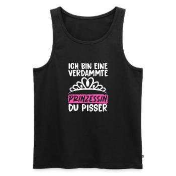 Ich Bin Eine Verdammte Prinzessin Du Pisser - Männer Premium Bio Tank Top - Schwarz - Vorne - AI Model Male 178 light (178cm)