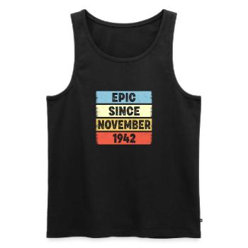 Epic depuis novembre 1942 80e anniversaire - Débardeur bio Premium Homme - noir - Devant - AI Model Male 178 light (178cm)