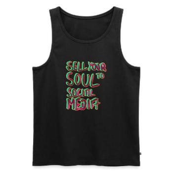ART soul to social - Männer Premium Bio Tank Top - Schwarz - Vorne - Michal (187cm)