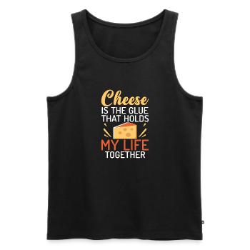 Snack Käse Liebhaber Käse Geschenk - Männer Premium Bio Tank Top - Schwarz - Vorne - Michal (187cm)