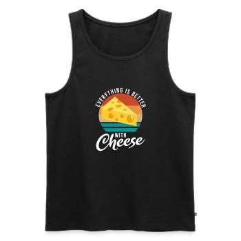 Snack Cheese Lover Cheese Gift - Men's Premium Organic Tank Top - black - Front - Michal (187cm)