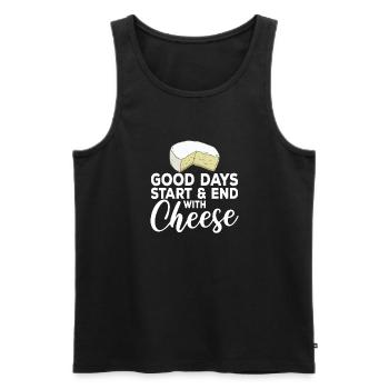 Snack Cheese Lover Cheese Gift - Men's Premium Organic Tank Top - black - Front - Michal (187cm)