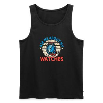 Watch Collector Watch Watchmaker - Men's Premium Organic Tank Top - black - Front - AI Model Male 178 light (178cm)