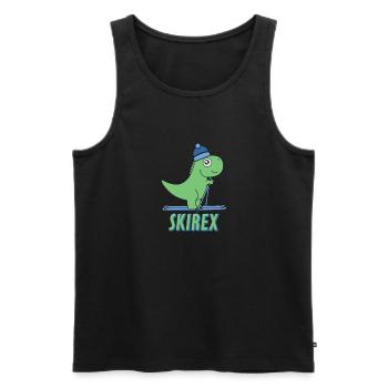 Ski T-Rex Ski Dino Winter Berge Alpen Piste Ski - Männer Premium Bio Tank Top - Schwarz - Vorne - Michal (187cm)