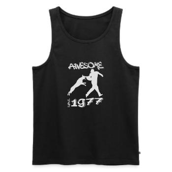 Awesome since 1977. Agility, Hundetraining - Men's Premium Organic Tank Top - black - Front - Michal (187cm)
