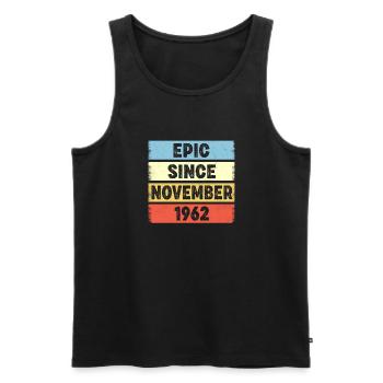 60 Years Old Epic Since November 1962 60th - Men's Premium Organic Tank Top - black - Front - Michal (187cm)