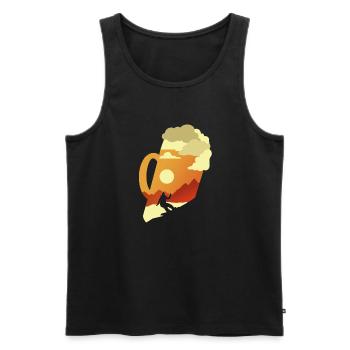Apres Ski Bier Snowboardfahren Berge Ski - Männer Premium Bio Tank Top - Schwarz - Vorne - Michal (187cm)