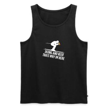 Skiing and beer thats why im here Ski - Männer Premium Bio Tank Top - Schwarz - Vorne - Michal (187cm)