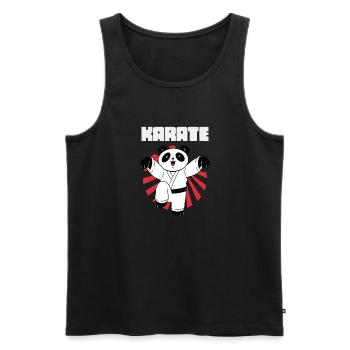 Karate Panda - Karate Japan Kämpfen - Männer Premium Bio Tank Top - Schwarz - Vorne - AI Model Male 178 light (178cm)