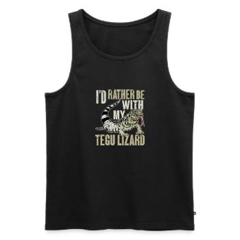 Tegu Eidechse Reptil Herpetologe - Männer Premium Bio Tank Top - Schwarz - Vorne - AI Model Male 178 light (178cm)