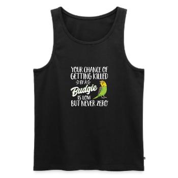 Budgerigar Parakeet Bird Pet Gift - Men's Premium Organic Tank Top - black - Front - AI Model Male 178 light (178cm)