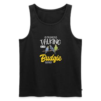 Budgerigar Perruche Oiseau Cadeau pour animaux de compagnie - Débardeur bio Premium Homme - noir - Devant - Michal (187cm)