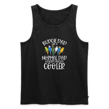Budgerigar Parakeet Bird Pet Gift - Men's Premium Organic Tank Top - black - Front - AI Model Male 178 light (178cm)