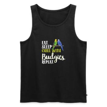 Budgerigar Parakeet Bird Pet Gift - Men's Premium Organic Tank Top - black - Front - AI Model Male 178 light (178cm)