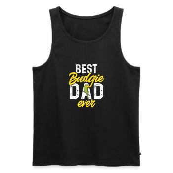 Budgerigar Parakeet Bird Pet Gift - Men's Premium Organic Tank Top - black - Front - AI Model Male 178 light (178cm)