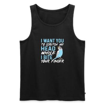 Budgerigar Parakeet Bird Pet Gift - Men's Premium Organic Tank Top - black - Front - AI Model Male 178 light (178cm)